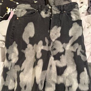 Black and White Tie-Dye Jeans